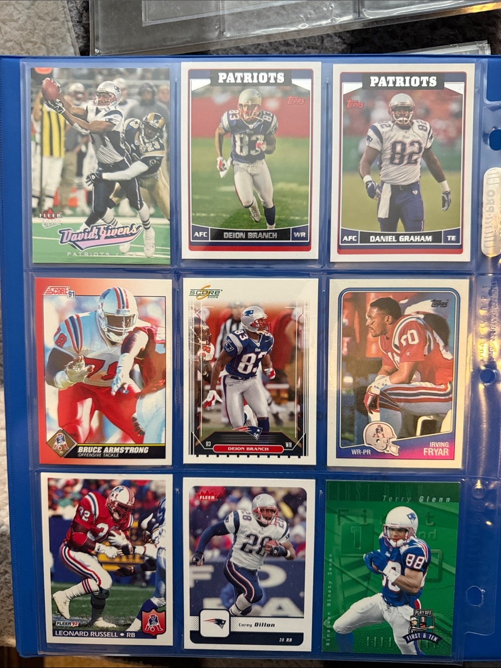 NFL Patriots Football Card Collection - Blue, Red, White